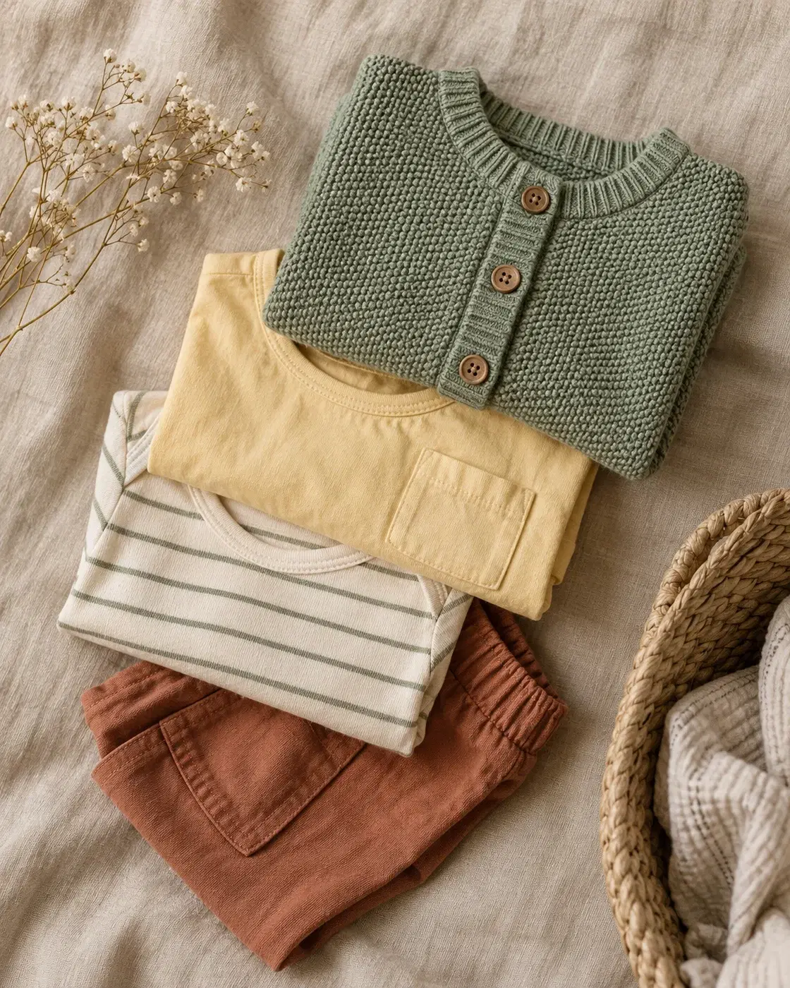 Illustrative folded children’s garments